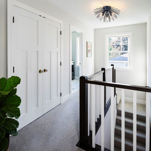 Indsutrial Sputnik Flush Mount Ceiling Light Black Light Fixture