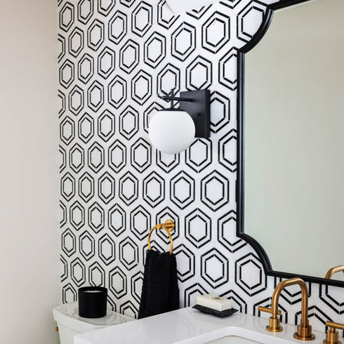 Modern Black Globe Sconce - 2 Light