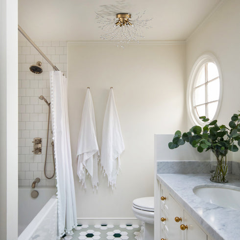 Modern Gold Crystal Sputnik Semi Flush Ceiling Light 4-Light