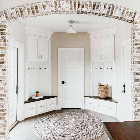 Modern Ceiling Light Glass Dome Shade Brushed Nickel