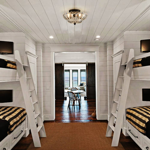 3-light Modern Black Metal with Scalloped Clear Glass Semi Flush Mount Ceiling Light for Living Room