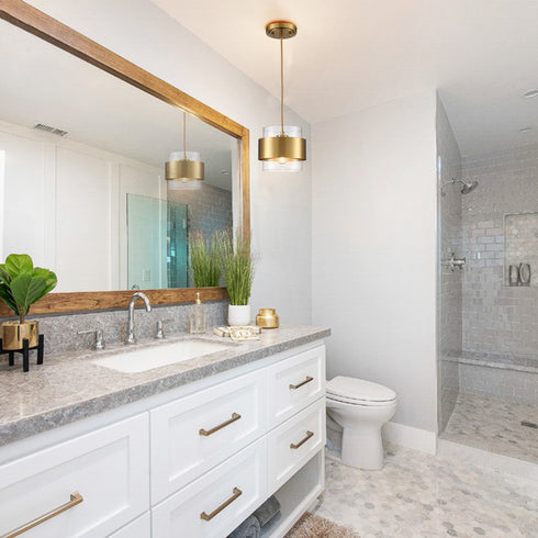 Modern Adjustable Pendant Light Fixtures Over Kitchen Island Lighting Ceiling Hanging Metal Industrial Mini Cylinder Pendant Lighting Clear Glass Shade