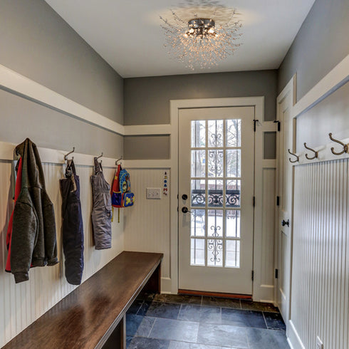 Modern Crystal Sputnik Ceiling Light 5-Light Firework Chrome