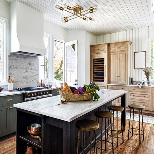 Modern 8-light Metal Gold Ceiling Light Fixture for Living Room