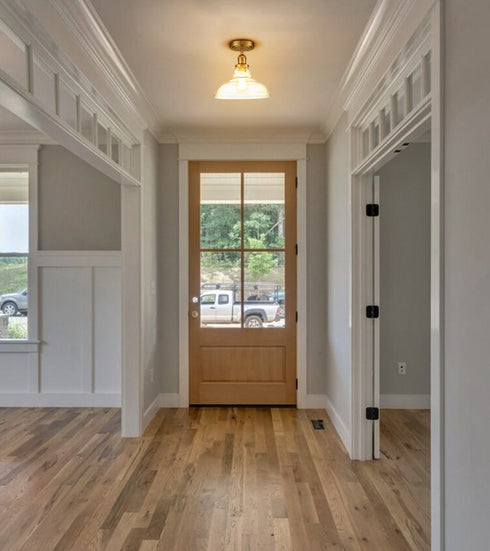 Brass Modern Glass Ceiling Light Dome Shade Kitchen Lamp