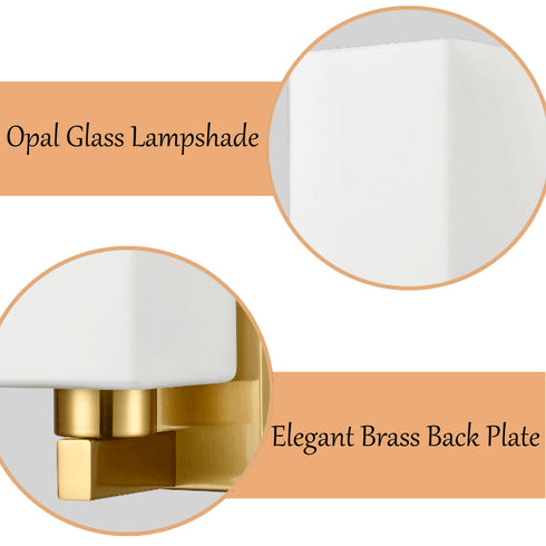 2-Pack Brass Wall Sconce Modern Bathroom Vanity Light