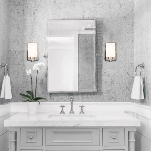 2-Pack Brushed Nickel Wall Sconce Modern Bathroom Vanity Light