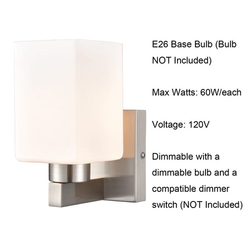 2-Pack Brushed Nickel Wall Sconce Modern Bathroom Vanity Light