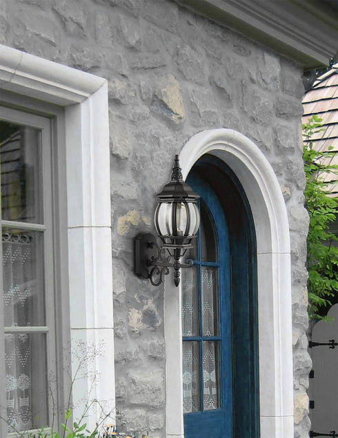 2-Pack Industrial Wall Light Waterproof Exterior Sconce Matte Black