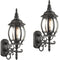 2-Pack Industrial Wall Light Waterproof Exterior Sconce Matte Black