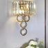 Modern 2-Light Gold Metal Wall Sconce with Crystal Wall Lamp for Bedroom Living Room Vanity Lighting Fixture