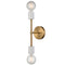 2-light Brushed Brass Vintage Wall Light Fixture for Bedroom