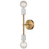 2-light Brushed Brass Vintage Wall Light Fixture for Bedroom