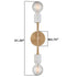 2-light Brushed Brass Vintage Wall Light Fixture for Bedroom