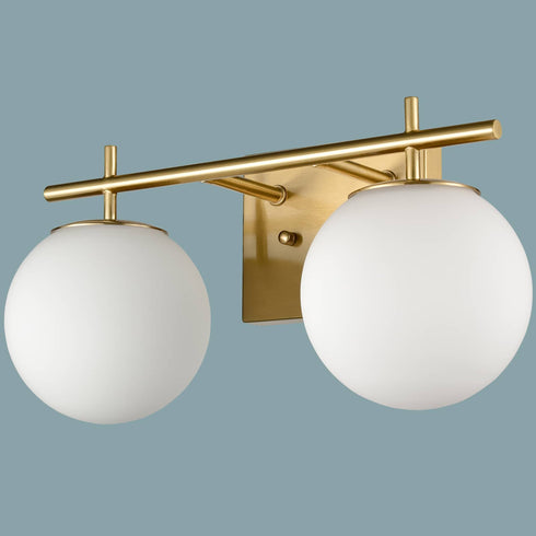 Modern Two Globe Vanity Light Milky Glass