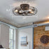 20 Inches Rust Caged Ceiling Fans with Lights Flush Mount Remote Control