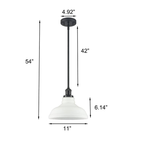 Black Pendant Lighting for Kitchen Island with Opal Glass Shade