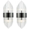 Mid-Century Elegant Glass Rod Wall Sconces Lighting Set of 2