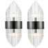 Mid-Century Elegant Glass Rod Wall Sconces Lighting Set of 2