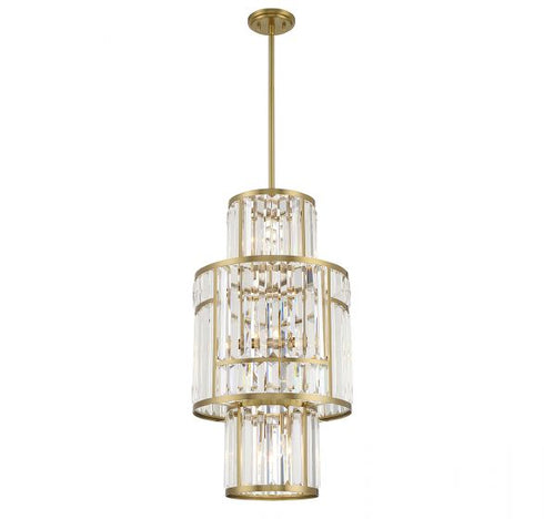 Rohe 8-Light Pendant in Warm Brass