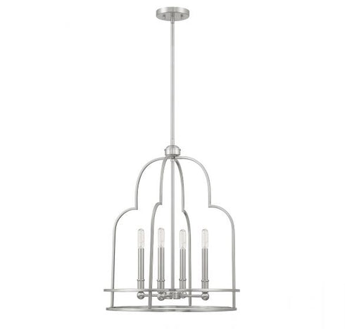 Diplomat 4-Light Pendant in Satin Nickel