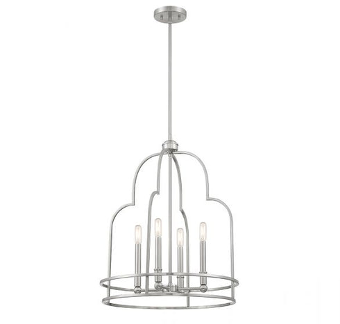 Diplomat 4-Light Pendant in Satin Nickel