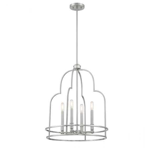 Diplomat 4-Light Pendant in Satin Nickel