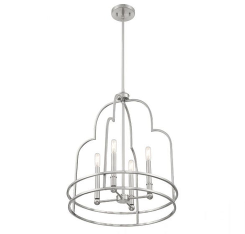 Diplomat 4-Light Pendant in Satin Nickel