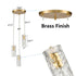 3 Light Brass Glass Pendant Light Modern Cluster Chandelier