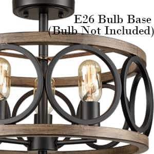 3-Light Ceiling Light Drum Shade Ceiling Light Fixtures Rustic Chandelier