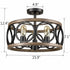 3-Light Ceiling Light Drum Shade Ceiling Light Fixtures Rustic Chandelier