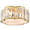 3-Light Gold Flush Mount Ceiling Light Crystal Ceiling Light Fixture