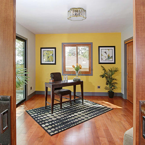 3-Light Gold Flush Mount Ceiling Light Crystal Ceiling Light Fixture