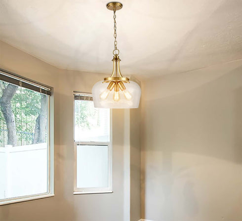 3-Light Modern Ceiling Pendant Light Clear Glass Pendant Lighting