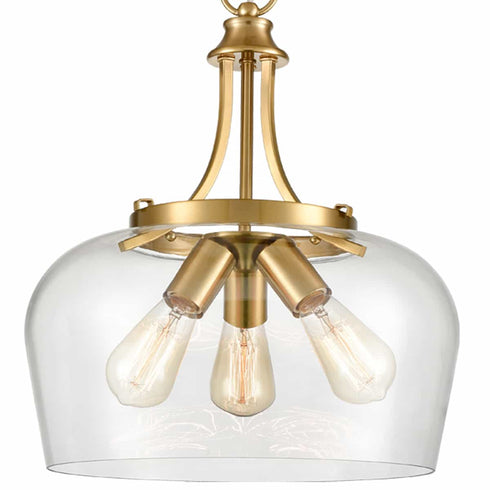 3-Light Modern Ceiling Pendant Light Clear Glass Pendant Lighting