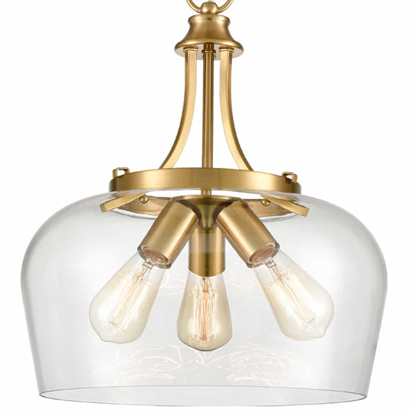 3-Light Modern Ceiling Pendant Light Clear Glass Pendant Lighting