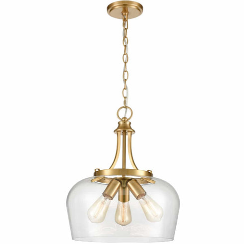 3-Light Modern Ceiling Pendant Light Clear Glass Pendant Lighting