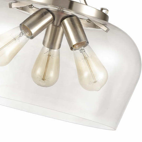 3-Light Modern Pendant Light Industrial Clear Glass Pendant Lighting