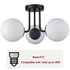 3-light Modern Black Globe Semi Flush Mount Ceiling Light Fixture for Bedroom