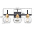 3-light Modern Black Metal with Globe Clear Glass Shade Wall Sconces
