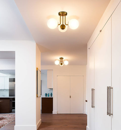 Modern Globe Ceiling Light - 3 Light