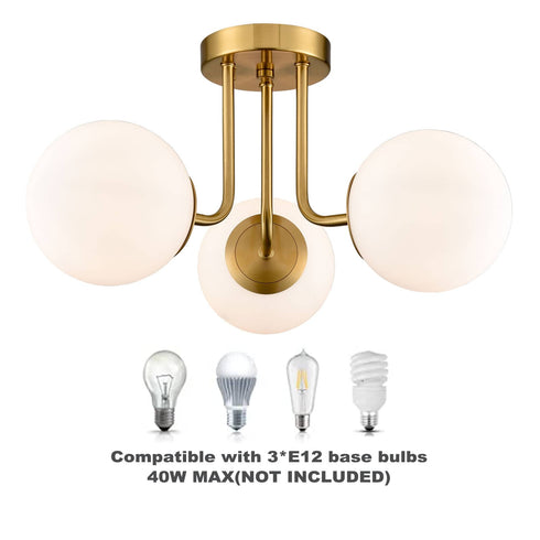 Modern Globe Ceiling Light - 3 Light
