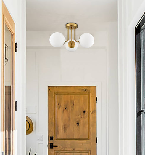 Modern Globe Ceiling Light - 3 Light