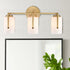 Modern 3-Light Gold Bathroom Vanity Lights with Opal Cylinders