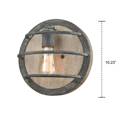 Rustic Wood Wall Sconce Oak with Mock-Mold Finish