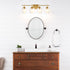 Industrial 4-Light Bathroom Vanity Light Brass Glass Wall Sconce