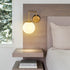 Plug-in Brass Wall Sconce Opal Globe Glass Modern Wall Sconce
