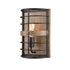 Farmhouse Metal Wall Sconce 1-Light Cage Wood Grain Wall Light