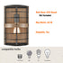 Farmhouse Metal Wall Sconce 1-Light Cage Wood Grain Wall Light
