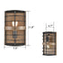 Farmhouse Metal Wall Sconce 1-Light Cage Wood Grain Wall Light